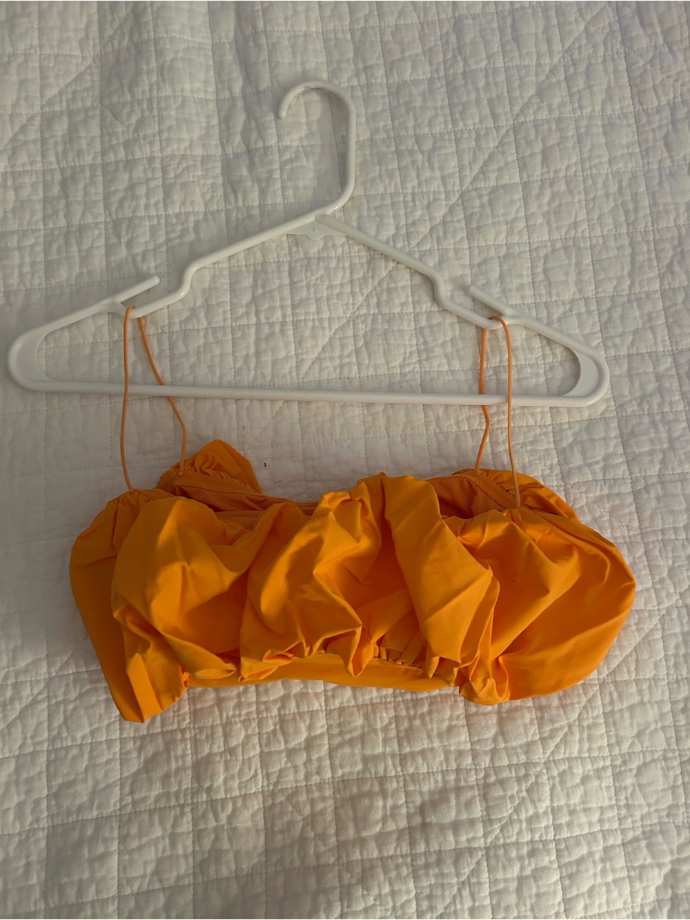 Zara Orange Ruching Crop Top